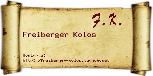 Freiberger Kolos névjegykártya
