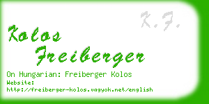 kolos freiberger business card